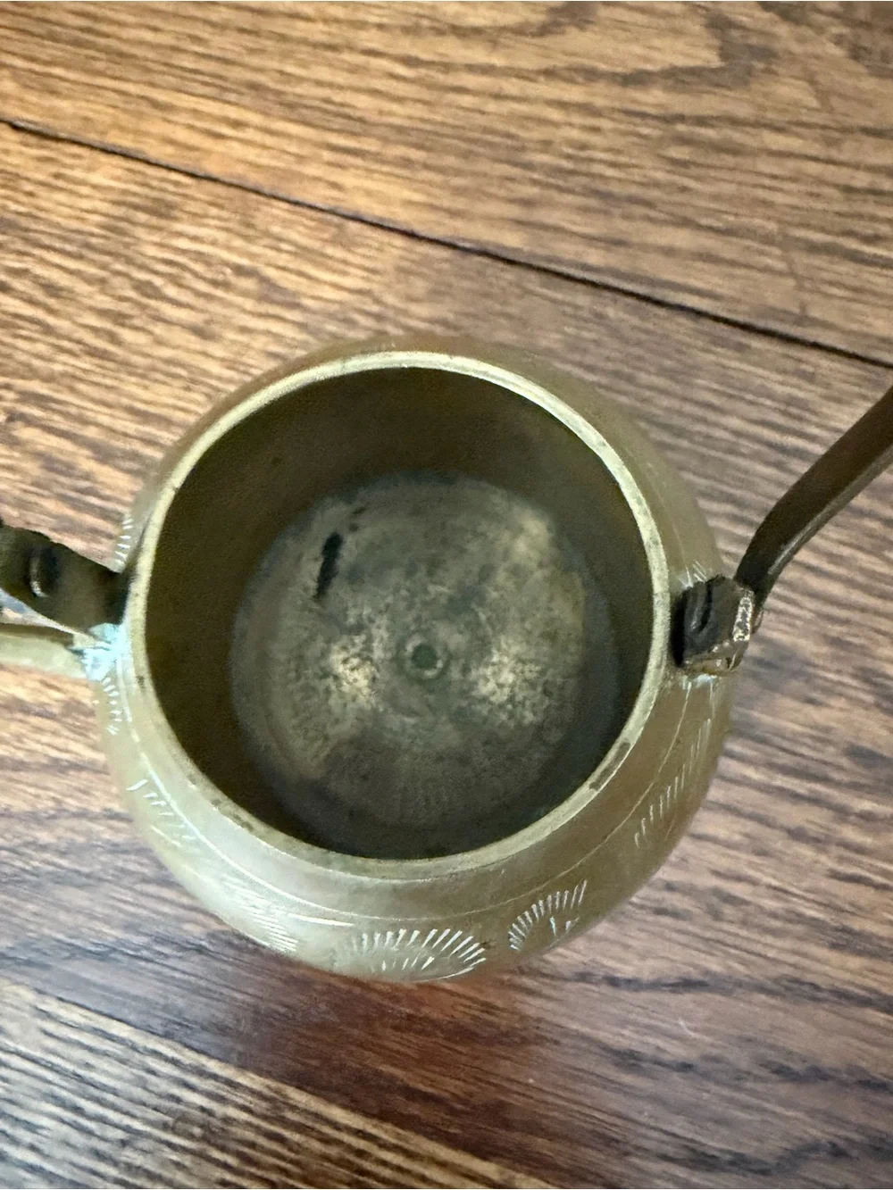 Vintage Small Ornate Brass Metal Teapot Handle No Lid